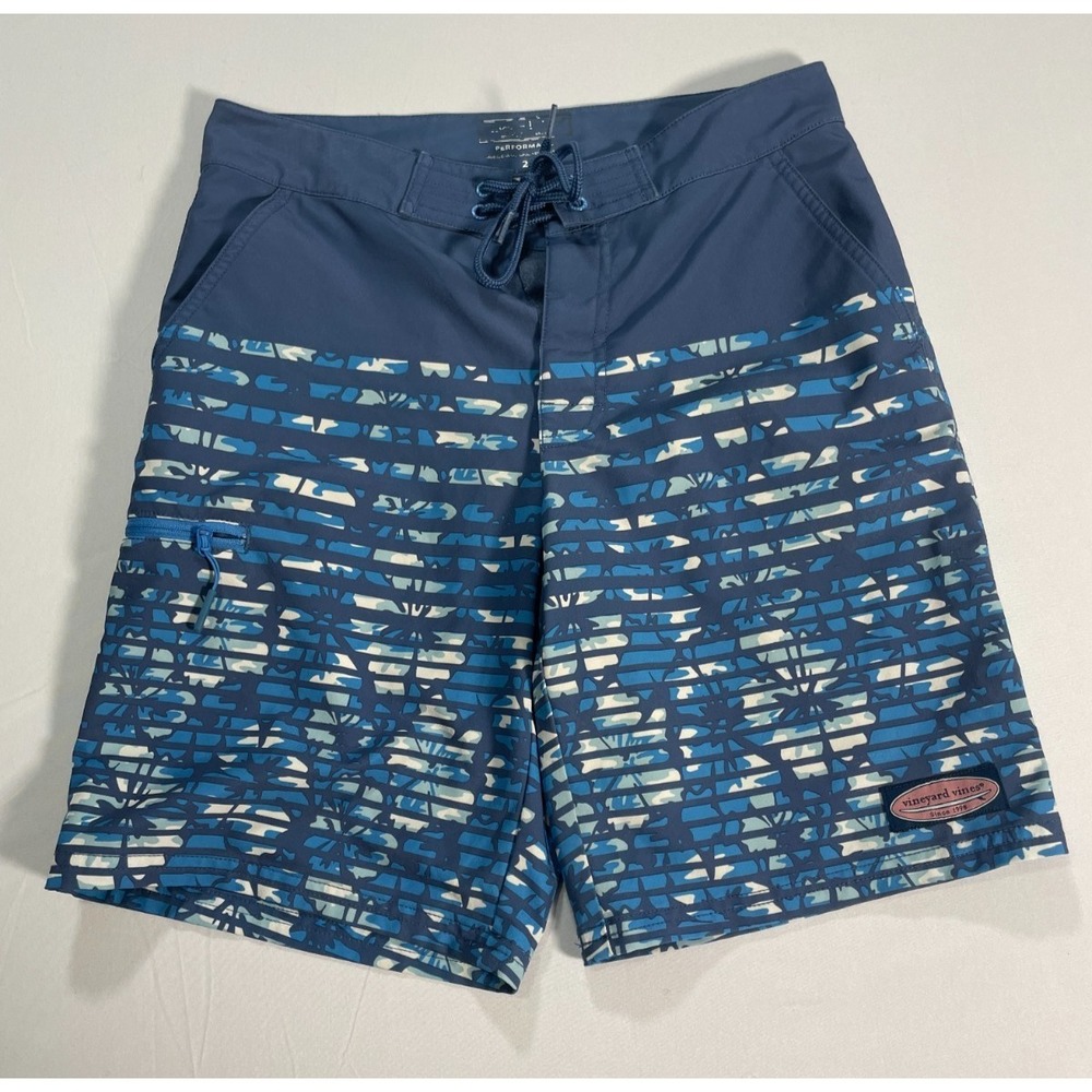 Vineyard Vines Performance Blue Floral Patterned Swim Trunks Size‎ 2